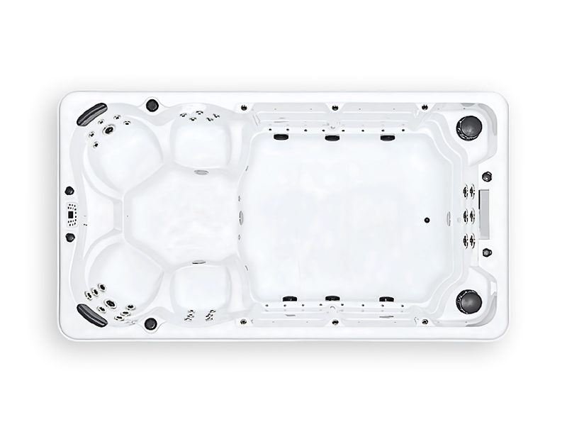 LUXX REC™ Swim Spa with 55 jets, 6 powerful swim jets, and built for extreme cold climates.