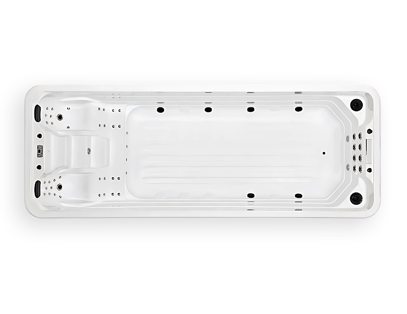 LUXX SWIM PRO Swim Spa with 48 jets and 8 swim jets.